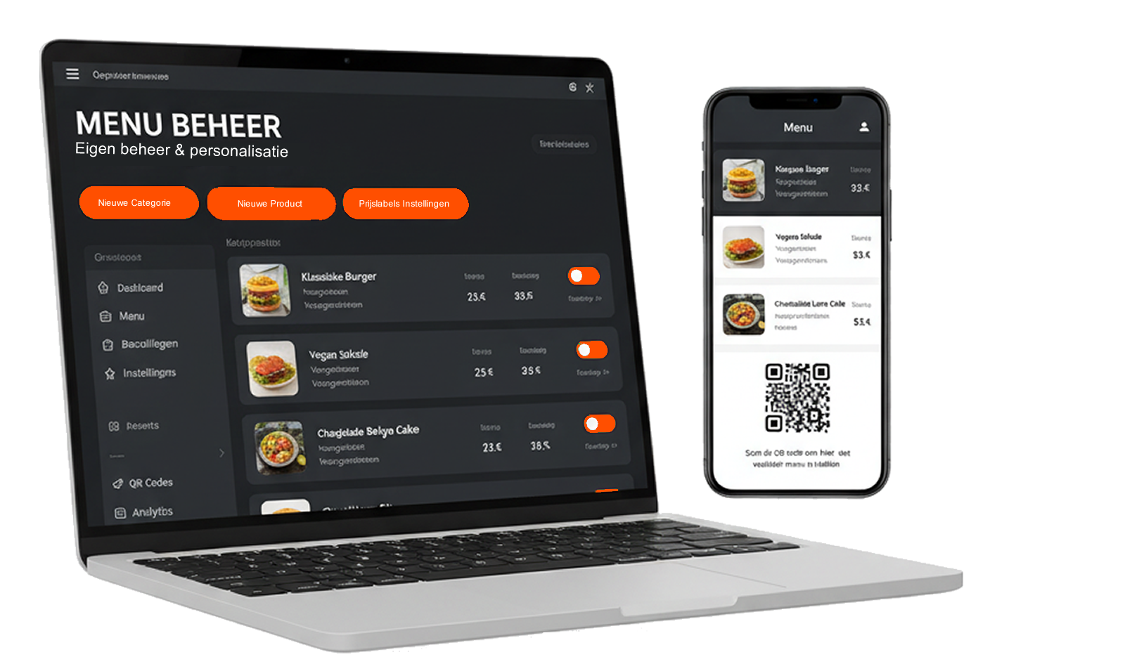 QR Menu'tje dashboard